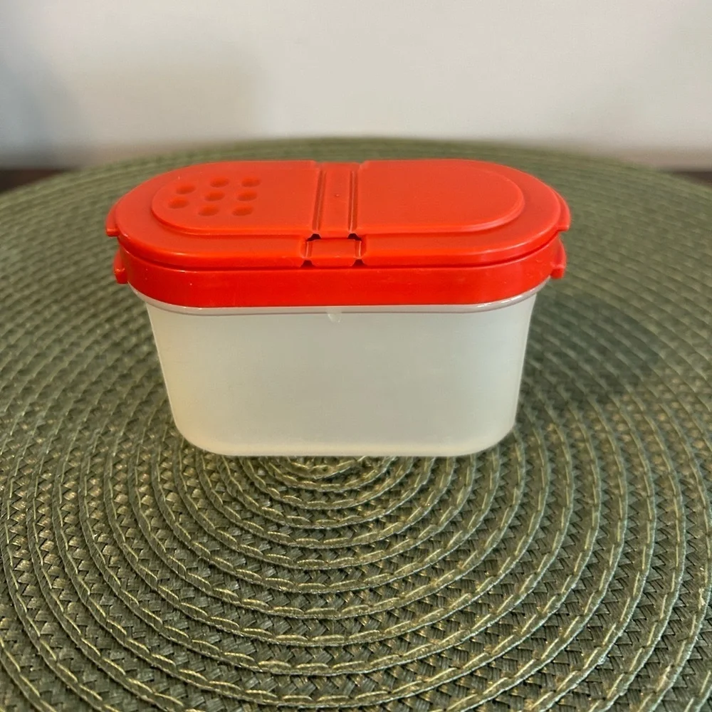 Tupperware Modular Mates Spice Container #1844 #1843 Red Lid Mint condition USA!